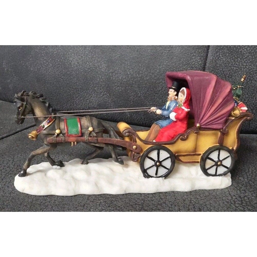 Holiday Time Horse Carriage Christmas Winter Village Accessory with Box